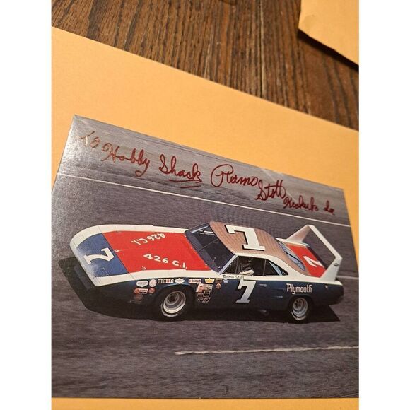 Vintage Ramos Stott Signed NASCAR Postcard TG Racing Wing Series Ply Superbird - Picture 2 of 3